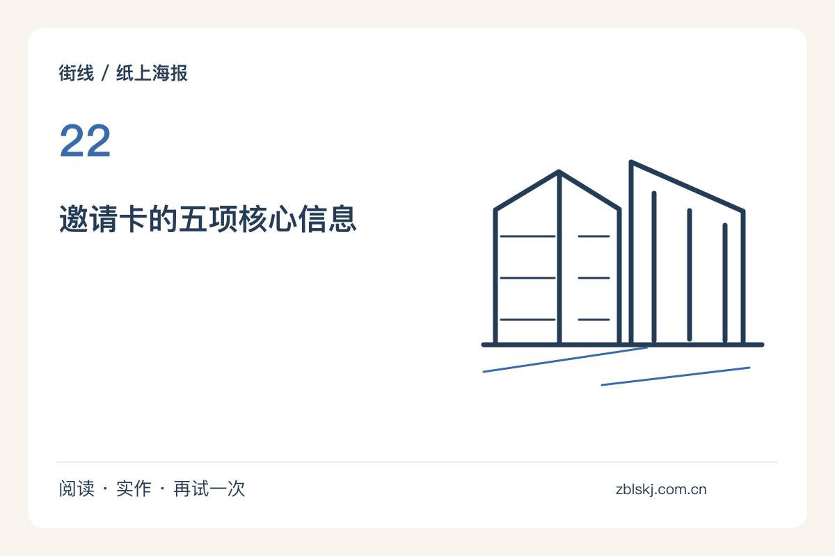 给一场自办速写交流设计邀请卡,信息要小而完整主题图解